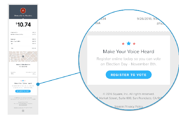 Support Voter Registration with Square Receipts