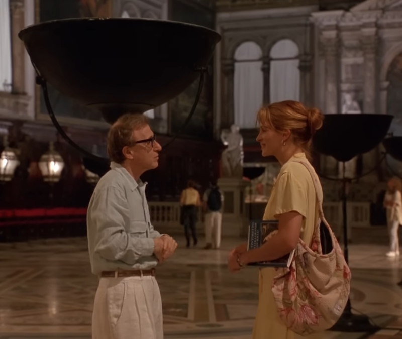 alt="Julia Roberts stands in a museum with Woody Allen in Everyone Says I Love You"
