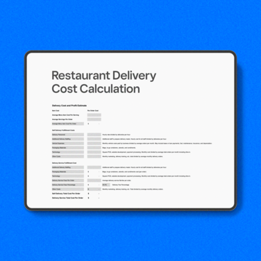 Restaurant Delivery Cost Calculation Tool