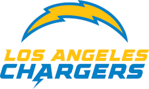 alt="Los Angeles Chargers Logo with Yellow bolt and Yellow and Blue Font"