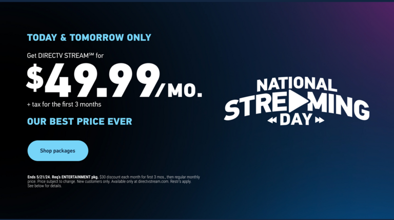 DIRECTV STREAM Makes Best Offer Ever Available in Celebration of National Streaming Day