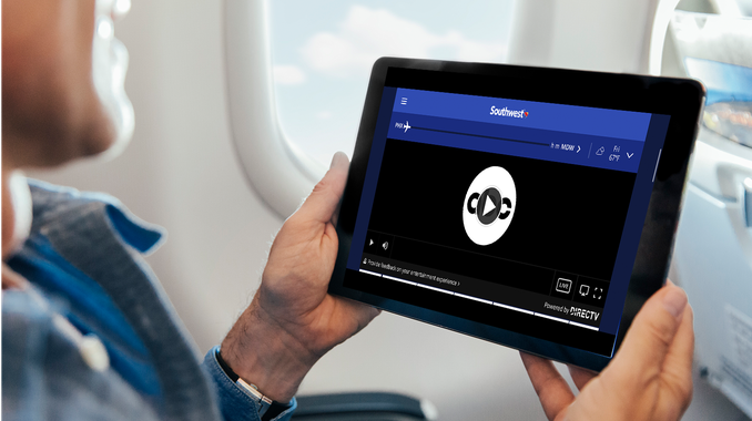 NOW YOU CAN WATCH YOUR FAVORITE LIVE SHOWS, MOVIES, AND SPORTS FROM DIRECTV ON SELECT SOUTHWEST AIRLINES FLIGHTS
